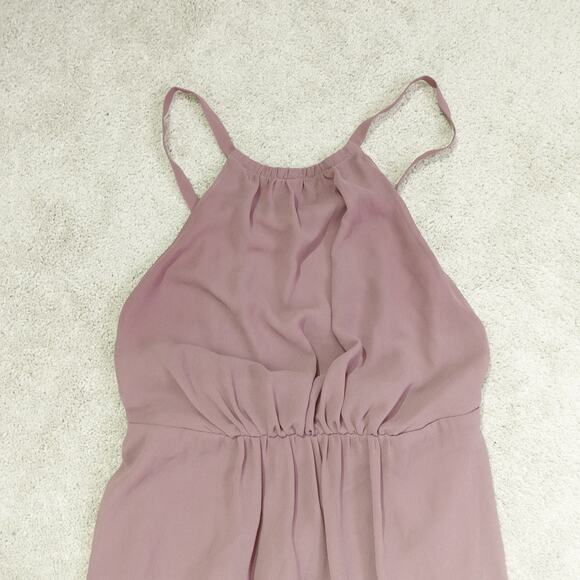 Show Me Your Mumu Womens Open Back Bridesmaid Dress High Neck Sleeveless Pink M - Picture 4 of 8